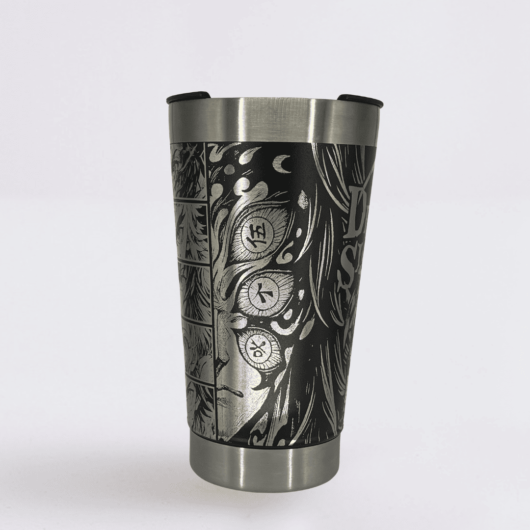 Demon Slayer – Copo Térmico Preto Personalizado 360° a Laser + Brinde