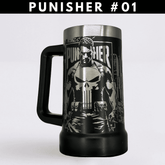 Punisher #01 –  Caneca Térmica Preta 710ML - Gravação 360° a Laser + Brinde