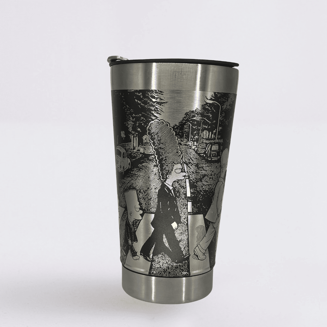 The Simpsons – Copo Térmico Preto Personalizado 360° a Laser + Brinde