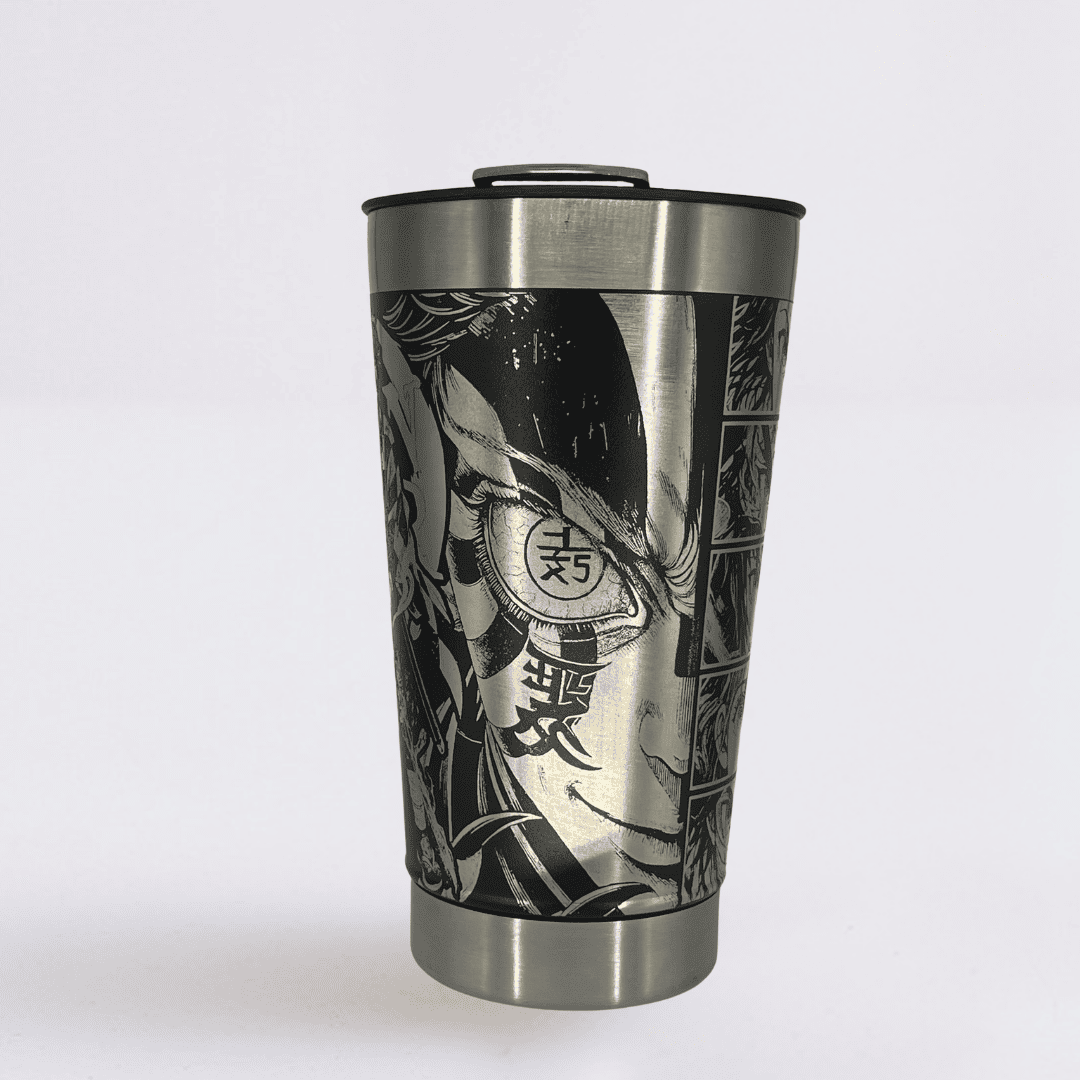 Demon Slayer – Copo Térmico Preto Personalizado 360° a Laser + Brinde