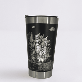 Super Mario – Copo Térmico Preto Personalizado 360° a Laser + Brinde
