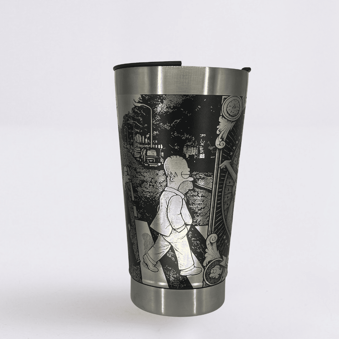 The Simpsons – Copo Térmico Preto Personalizado 360° a Laser + Brinde