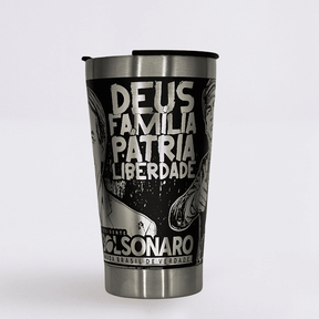 Mito Patriota #01 - Copo Térmico Preto Personalizado 360° - Nome Grátis + Tirante